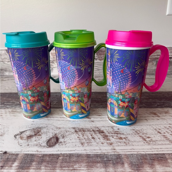 Set of 3 Walt Disney World Resort Reusable Refillable Mugs - Mickey & Friends - Picture 6 of 11
